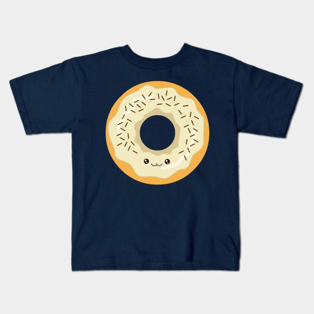 White Cream Donut Kids T-Shirt by AnishaCreations